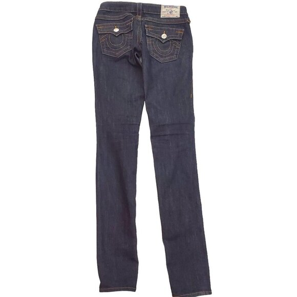 True Religion Dark Rinse Skinny  Jeans w/ Back Flap - Picture 3 of 14